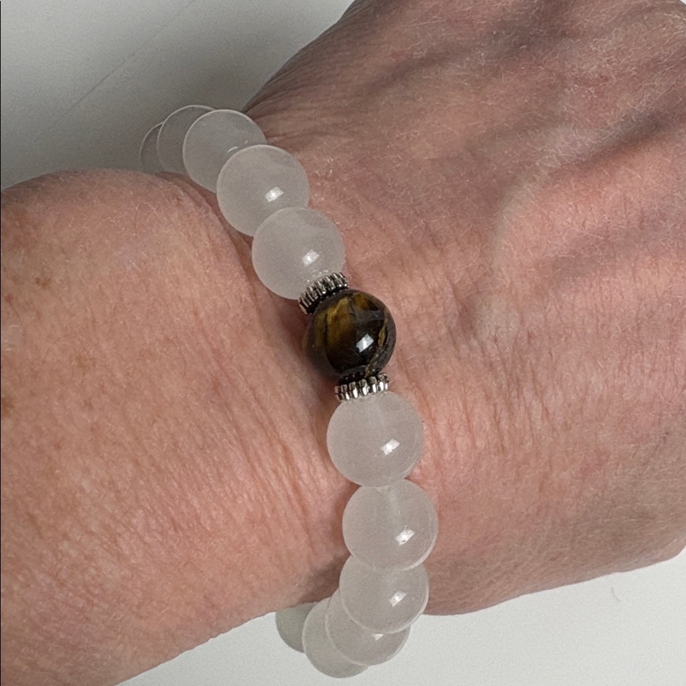 Tigers Eye 10mm Glass Stretch Bracelet Handmade